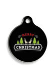 Christmas Serisi Merry Christmas Letter Deer Yuvarlak Kedi ve Köpek Künyesi Large: 3,8 cm.