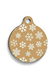 Christmas Serisi Snow Flake Pattern Yuvarlak Kedi ve Köpek Künyesi Small: 2,5 cm.