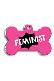 Feminist Kemik Şekilli Kedi Köpek Künyesi XLarge 3,3 x 5 cm