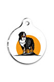 İllüstrasyon Bernese Mountain Yuvarlak Köpek Künyesi Large 3,8 cm
