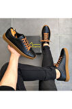 Hakiki Deri Yeni Sezon Rahat Siyah Sneaker Günlük Erkek Ayakkabı GY270524