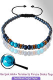 Sertifikalı AAA+ Gerçek Terahertz - Firuze Taşı Bileklik - Ayarlamalı