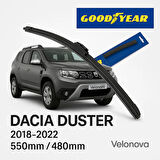 GOOD YEAR 2’li Set Muz Tipi Silecek Takımı Dacia Duster 2018-2022 Ön Cam Sileceği 550mm-480mm