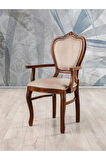Versailes Kolçaklı Oymalı Klasik Ahşap Sandalye