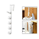 Microcase Taşınabilir Kapı Arkası Dikey 5 Kancalı Takı Eşya Çanta Şapka Kıyafet Askısı - BEYAZ AL4833 1  Adet