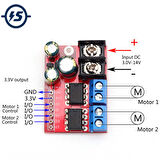 3V-14V 5A L298N H-Bridge Çift Dc Motor Sürücü Modülü