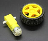 4 Adet - Arduino Robot Tekerlek Ve Dc Motor Seti 250Rpm Dc Motor