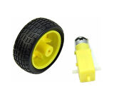 4 Adet - Arduino Robot Tekerlek Ve Dc Motor Seti 250Rpm Dc Motor