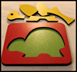 Ahşap Montessori Üçlü Puzzle