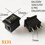 Ic-123-6 Mini Işıksız Anahtar On-Off-On 6P 6 Bacaklı 1 Adet