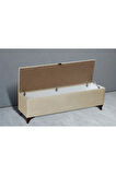 Vetra Chester Model Bej Sandıklı Puf - Kapitoneli Model 140cm Sandıklı Bench