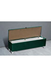 Vetra Chester Model Yeşil Sandıklı Puf - Kapitoneli Model 140cm Sandıklı Bench
