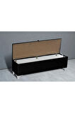 Vetra Chester Model Siyah Sandıklı Puf - Kapitoneli Model 140cm Sandıklı Bench