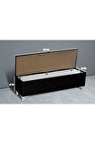 Vetra Chester Model Siyah Sandıklı Puf - Kapitoneli Model 140cm Sandıklı Bench