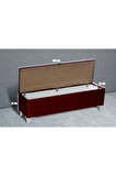 Vetra Chester Model Bordo Sandıklı Puf - Kapitoneli Model 140cm Sandıklı Bench