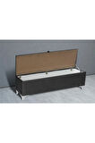 Vetra Chester Model Gri Sandıklı Puf - Kapitoneli Model 140cm Sandıklı Bench