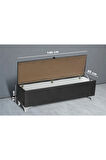 Vetra Chester Model Gri Sandıklı Puf - Kapitoneli Model 140cm Sandıklı Bench