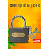 Çelik Asma Kilit 60 MM 3 anahtarlı Sonax Design.Gzpde