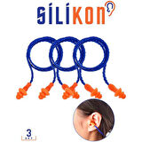 Silikon Kulak Tıkacı İpli 3 ADET Howard Design.Glpzr