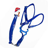 Euro Dog Köpek Uzatma Tasması ve Göğüs Tasması Takımı Mavi/Beyaz 25 Mm 120 Cm.Gzpde