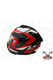 LS 2 STREAM 2 ROAD TAM KAPALI KASK SİYAH-KIRMIZI-BEYAZ