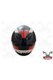 LS 2 STREAM 2 ROAD TAM KAPALI KASK SİYAH-KIRMIZI-BEYAZ