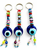 Nazar Boncuklu Anahtarlık 3 Adet Çanta Süsü, Araba, Ofis, Ev Anahtarı Hediyelik Arkadaş Anahtarlık