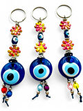 Nazar Boncuklu Anahtarlık 3 Adet Çanta Süsü, Araba, Ofis, Ev Anahtarı Hediyelik Arkadaş Anahtarlık