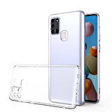 Samsung Galaxy A21S Kılıf Şeffaf İnce Esnek Silikon Kılıf Zipax-Süper