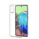 Samsung Galaxy A71 Kılıf Şeffaf İnce Esnek Silikon Kılıf Zipax-Süper