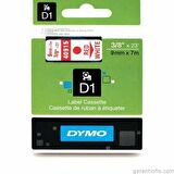 DYMO D1 Beyaz/Kırmızı Yedek Şerit 9mm x 7mt (40915)