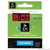 DYMO D1 Kırmızı/Siyah Yedek Şerit 9mm x 7mt (40917)