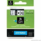 DYMO D1 Beyaz/Siyah Yedek Şerit 12mm x 7mt (45013)