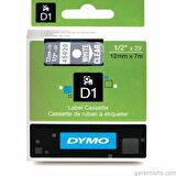 DYMO D1 Şeffaf/Beyaz Yedek Şerit 12mm x 7mt (45020)