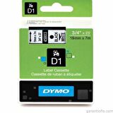DYMO D1 Beyaz/Siyah Yedek Şerit 19mm x 7mt (45803)