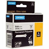 DYMO Rhino Pro Sabit Polyester Şerit 6mmx5,5m Beyaz/Siyah (1805442)