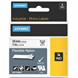 DYMO Rhino Pro Esnek Naylon Şerit 24mmx3,5m Beyaz/Siyah (1734524)