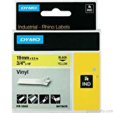 DYMO RhinoPRO Renkli Vinil Şerit 19mmx5,5m Sarı/Siyah 18433