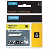 DYMO Rhino Pro Esnek Naylon Şerit 24mmx3,5m Sarı/Siyah (1734525)