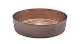 Glaze Mud Dik Yanaklı Bronz Yuvarlak Çizgili Dekoratif Tabak 24 cm