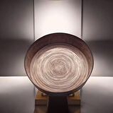 Glaze Mud Dik Yanaklı Bronz Yuvarlak Çizgili Dekoratif Tabak 24 cm