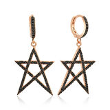 Gümüş Siyah Yıldız Kadın Küpe