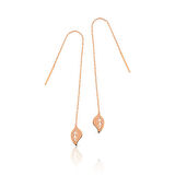 Gümüş Zincir Yaprak Küpe