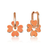 ​Gümüş Fosforlu Turuncu Yonca Küpe