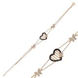 Gümüş Kalpli Kelebek Kadın Bileklik