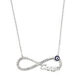 Gümüş Nazarlı Sonsuzluk Canım Kadın Kolye