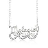 Gümüş Meleğim Yazılı Kalpli Kadın Kolye