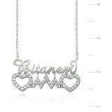 Gümüş Bitanem Yazılı Kalp Kadın Kolye