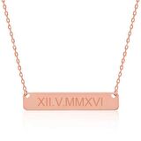Gümüş Rose Kişiye Özel Roma Rakamlı Tarih Kolye