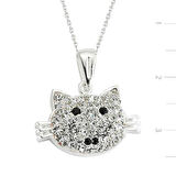 Gümüş Kedi Kadın Kolye